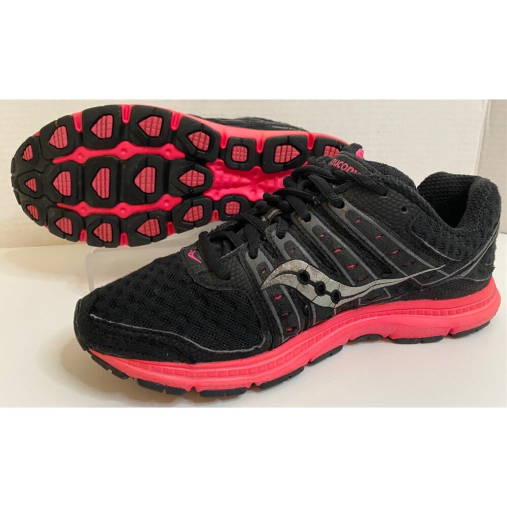 SAUCONY Women's 8.5 Grid Flex Running Shoes Black/Pink/Silver Athletic Crossfit